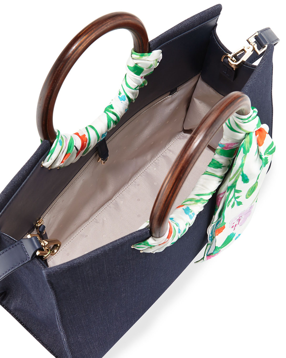 kate spade new york katarina ridgefield street denim tote bag, port blue