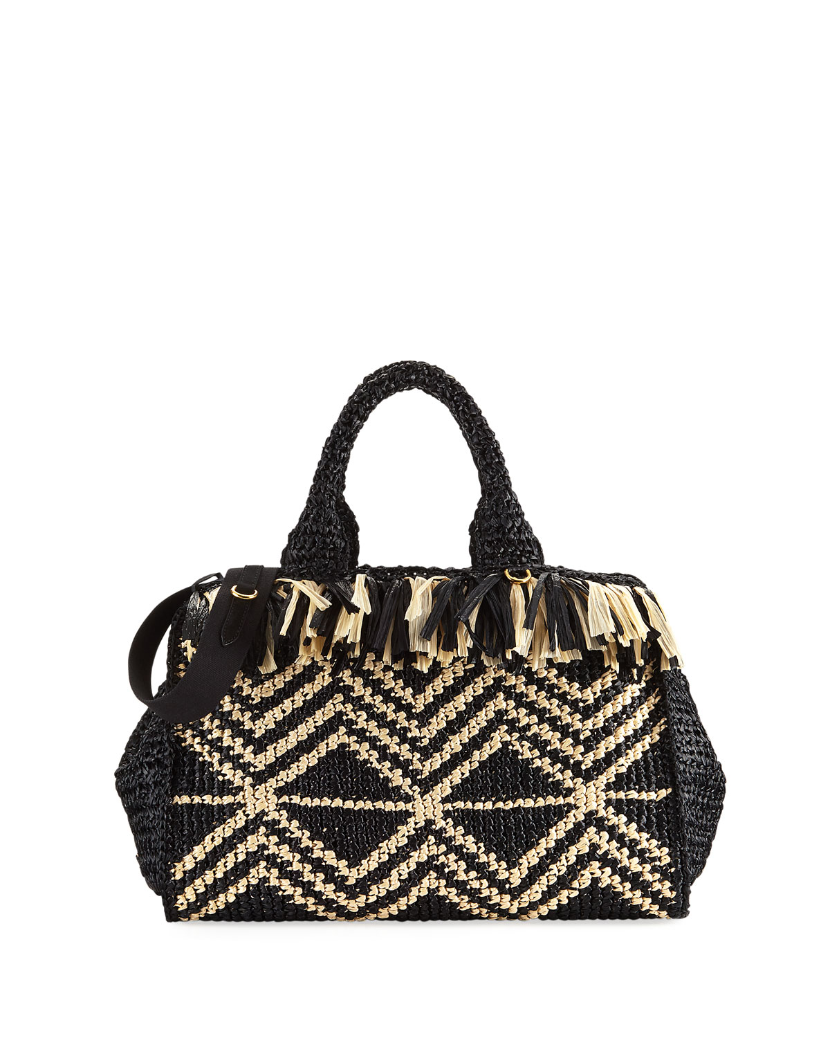 large prada raffia tote