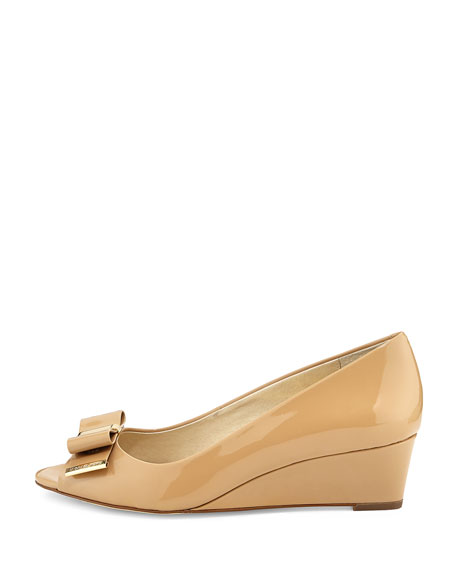 Michael Michael Kors Kiera Open Toe Wedge Pump Nude