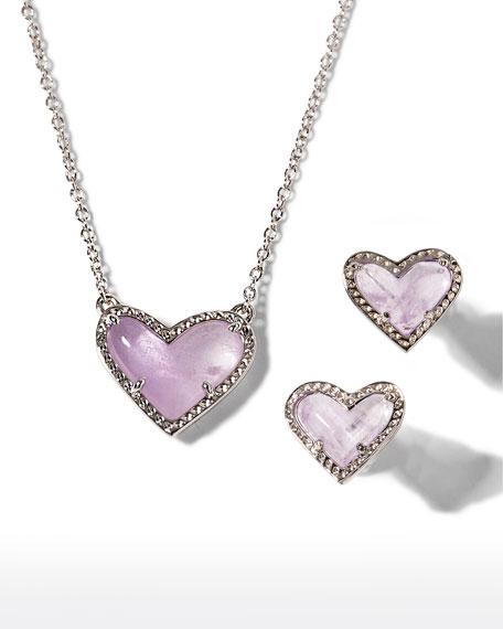 Cyndi Set collana e orecchini lobo cristallo cuore - 5112175