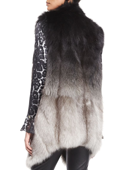 St. John Collection Ombre Fox Fur Vest 