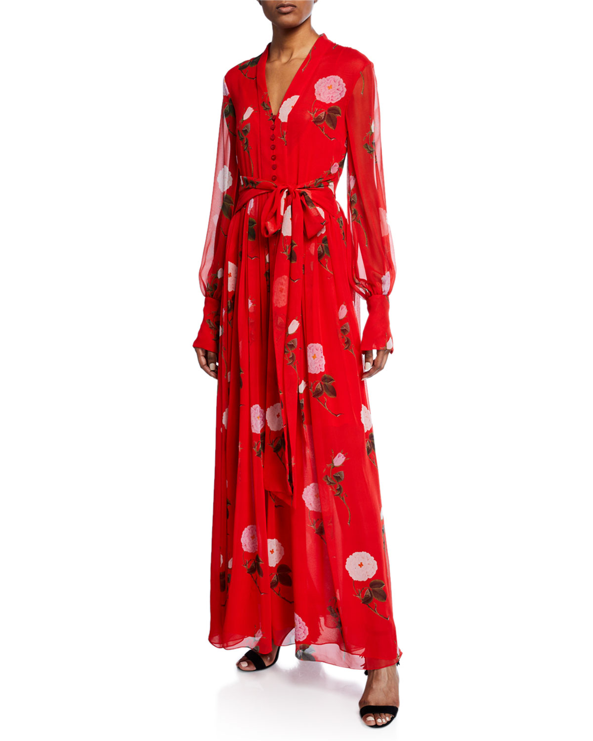 Oscar De La Renta Floral Dress Flash 