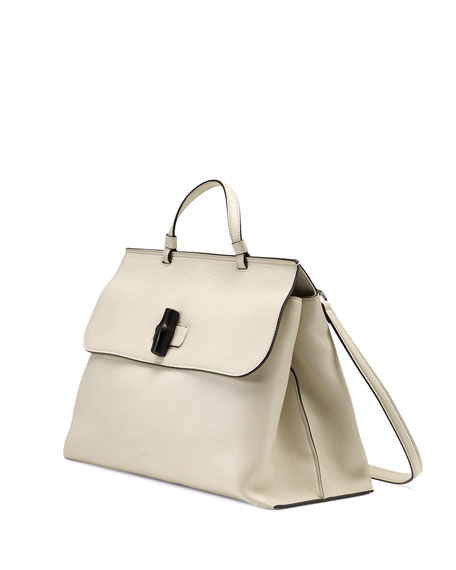 gucci white bamboo bag