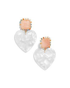 BaubleBar Aerilyn Heart Drop Earrings, White