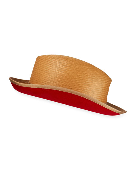 Keith and James Straw Hat with Red 