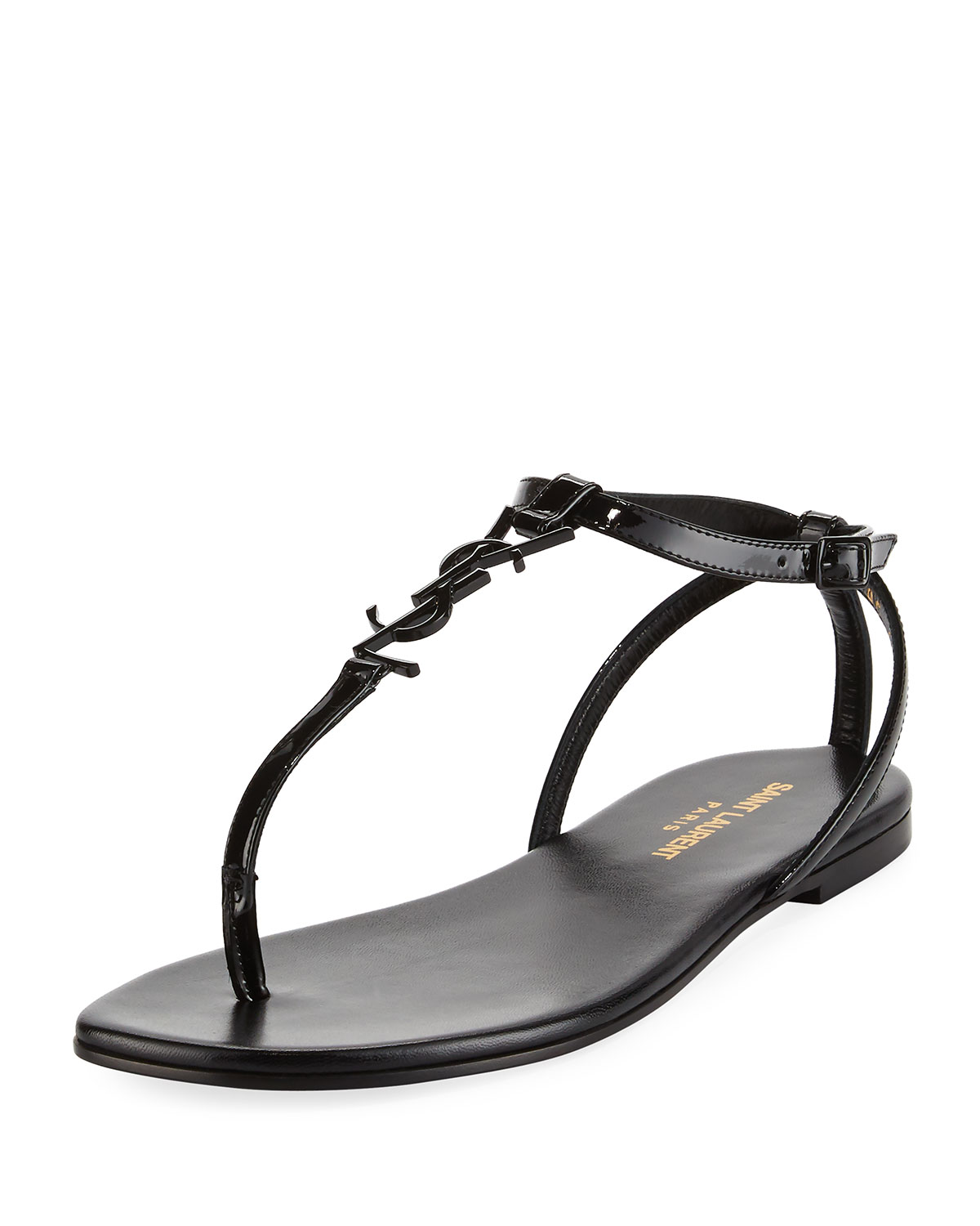 black flat thong sandals