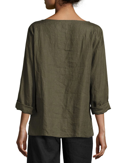 eileen fisher handkerchief linen top