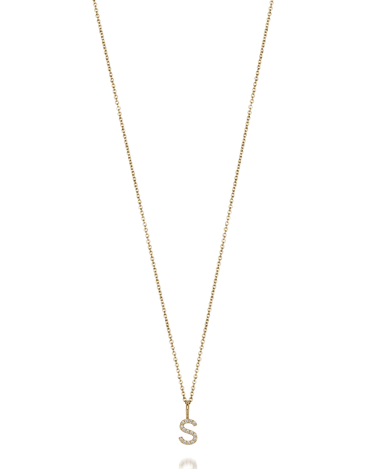 Sarah Chloe Mini Amelia Diamond Initial Pendant Necklace